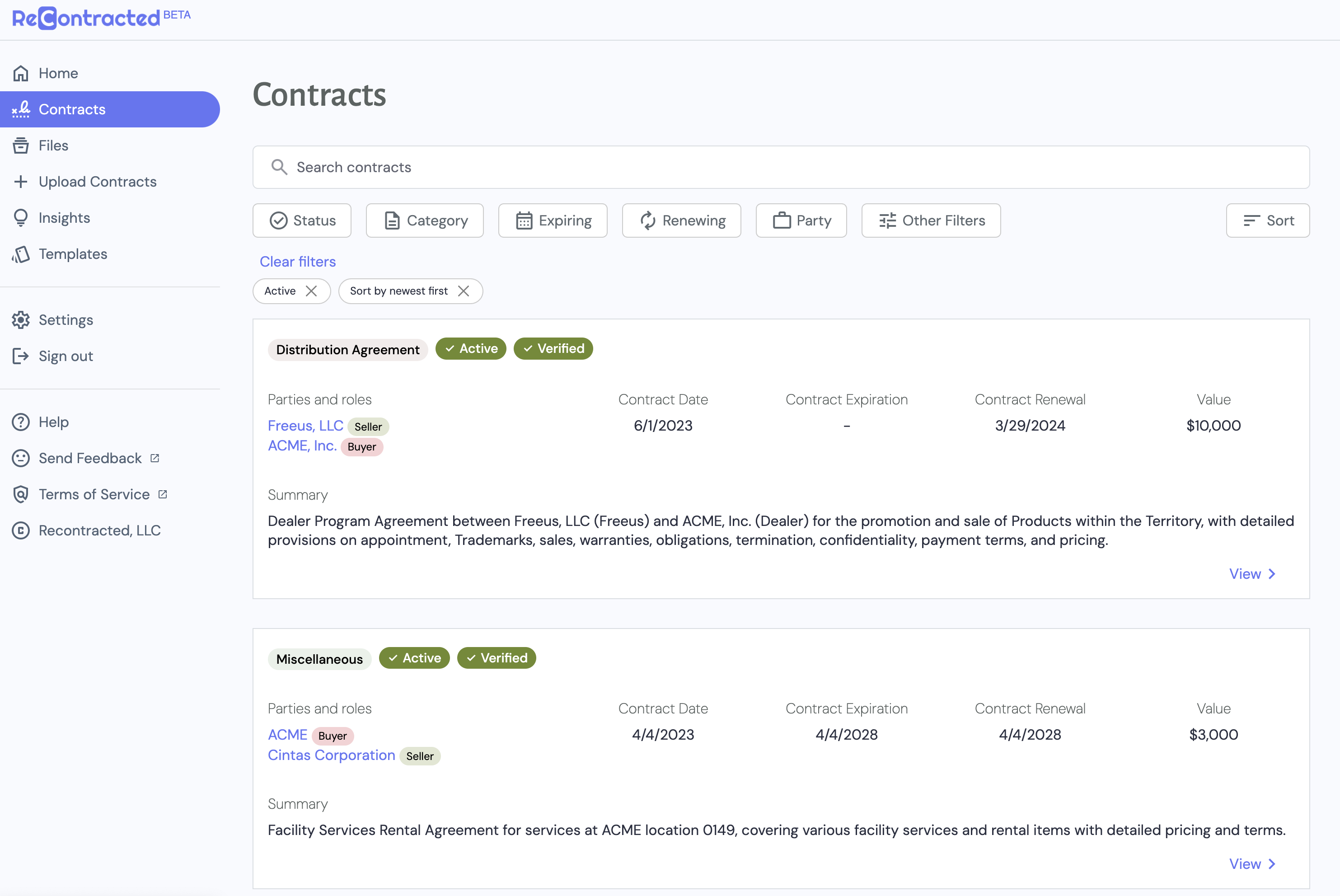 Recontracted - Manage contracts easily